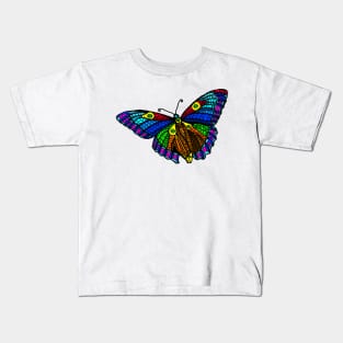 Colorful Blue and Orange Monarch Butterfly Kids T-Shirt